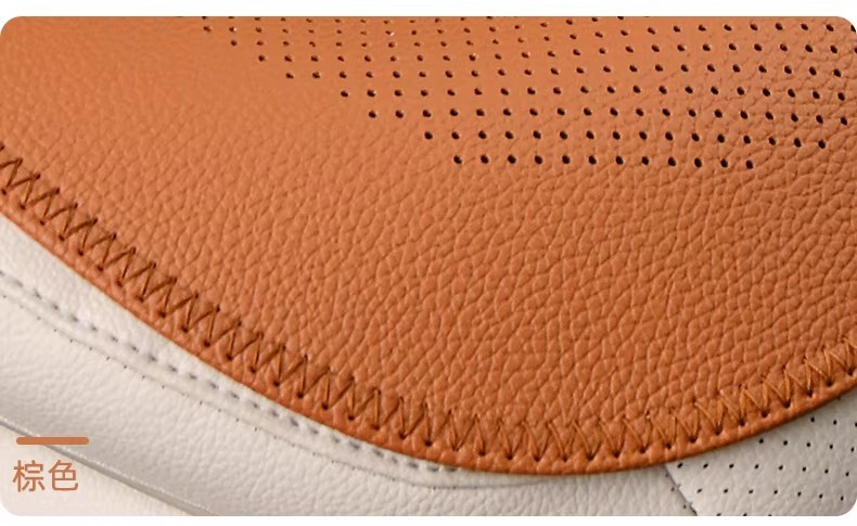 Summer Nappa leather ventilated non-slip car seat cushion suitable for Mercedes-Benz and Tesla, white ultra-thin breathable seat pad