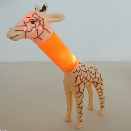 Novelty lighted telescopic tube giraffe dog shark dolphin retractable giraffe decompression toy
