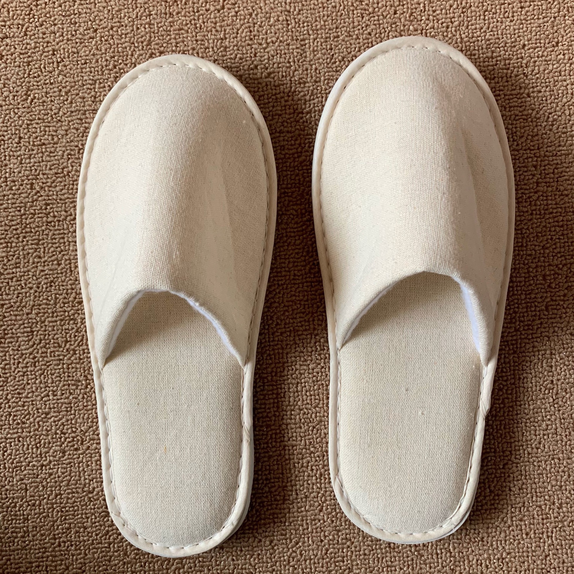 Thickened cotton and linen slippers with bottom