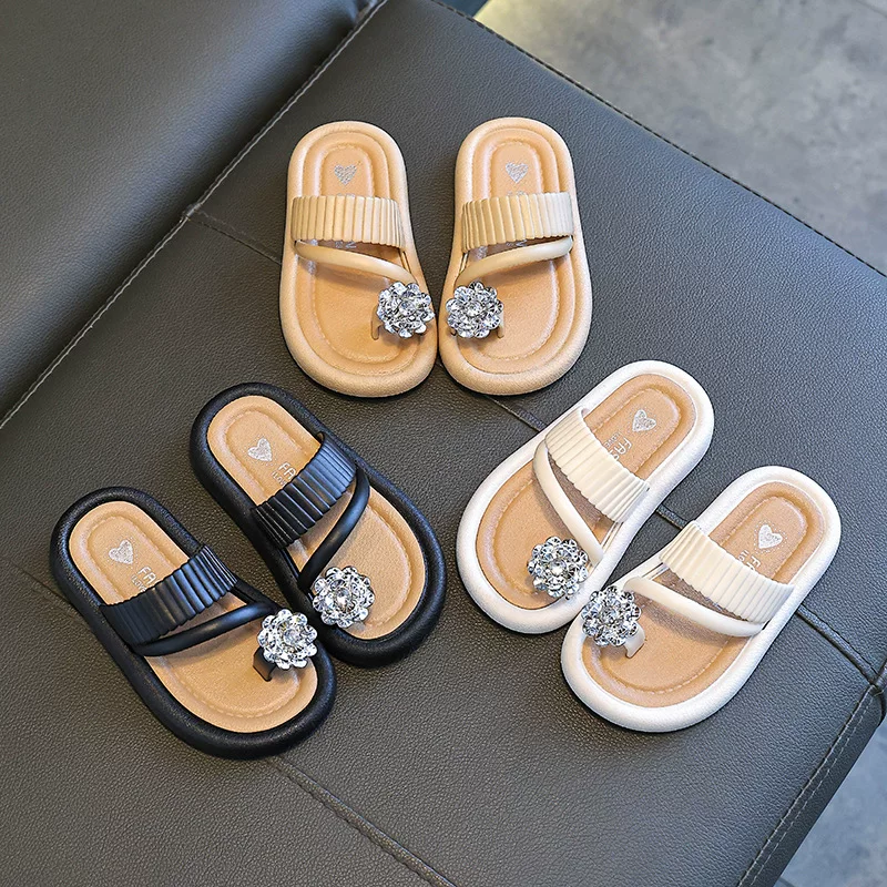 Summer Princess Slippers for Girls, French-Style Sandals, Soft Sole, Sizes 24–36 (14.5–20.5 cm)