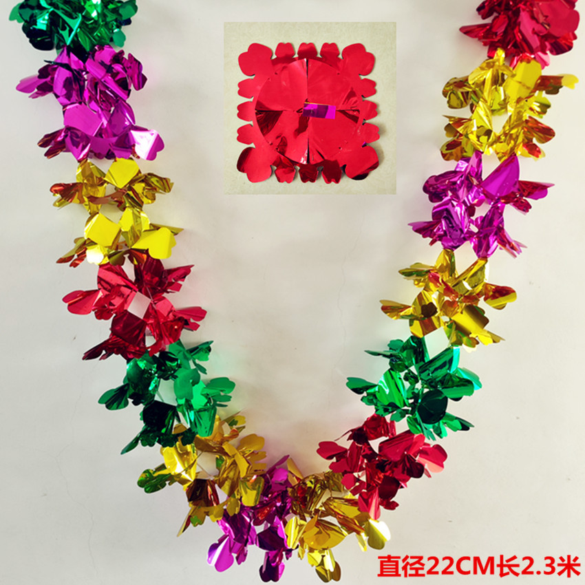 Colorida tira de flores nueva casa decoración de la casa de boda conjunto completo Día Nacional de Año Nuevo Navidad jardín de infantes colgante tira de cumpleaños