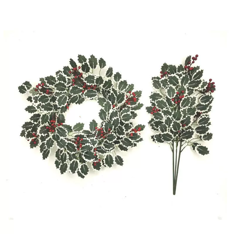 圣诞节花环批发婚庆装饰装饰摆件万圣节仿真绿植花枝插件