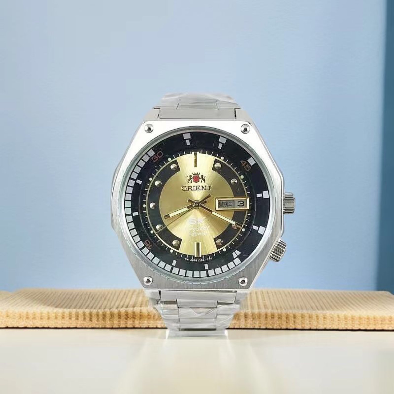 双獅空霸大型文字盤機械式腕時計、全自動メンズ機械式腕時計、夜光防水、オリエント自動巻きクラシックモデル