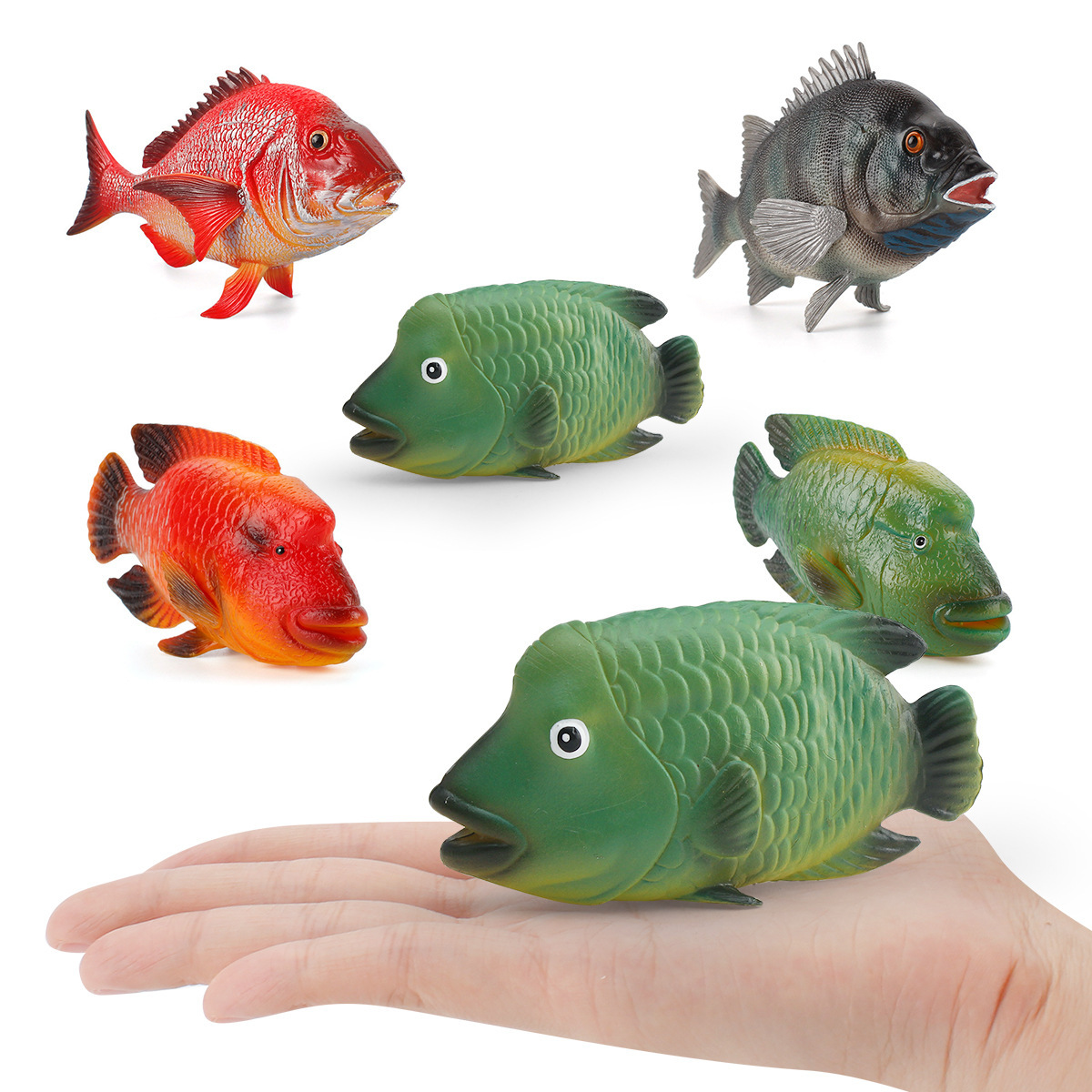 Exportación transfronteriza simulación de animales marinos subtropicales rojo seda pez modelo de pez de ceja sólida ornamental de peces