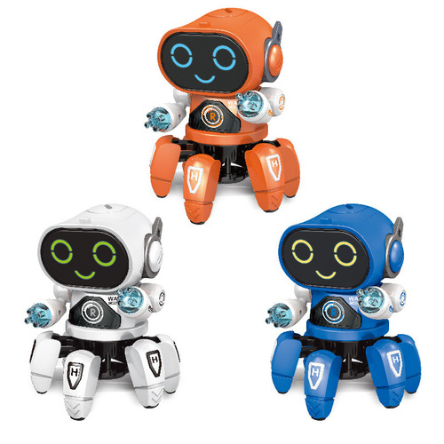 Cross-border new product Dancing Electric Hexapod Fish Robot Toy Intelligent Music Light Children's Toy Wholesale