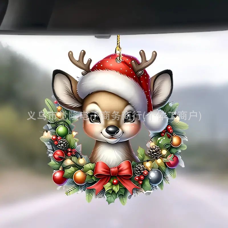 Nuevos productos de Navidad encantador ciervo decoración de vacaciones colgante plano transfronterizo colgante de espalda colgante de mochila image 2