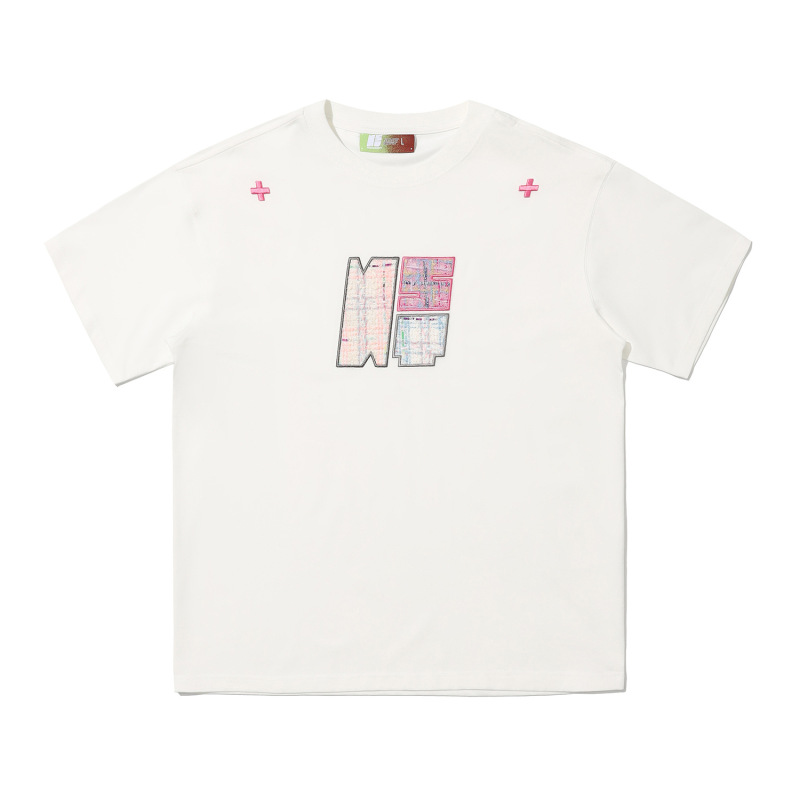 NSTNEW START 発芽プロジェクト パッチ刺繍 アメリカンレトロ 夏 ゆったり カジュアル 万能 半袖 Tシャツ|undefined