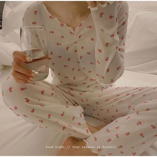 Mushroom Sleepwear Girl Spring and Autumn Long Sleeve Ins Style Embroidered Set 2025 New Trend Fashion Cute Student Homewear