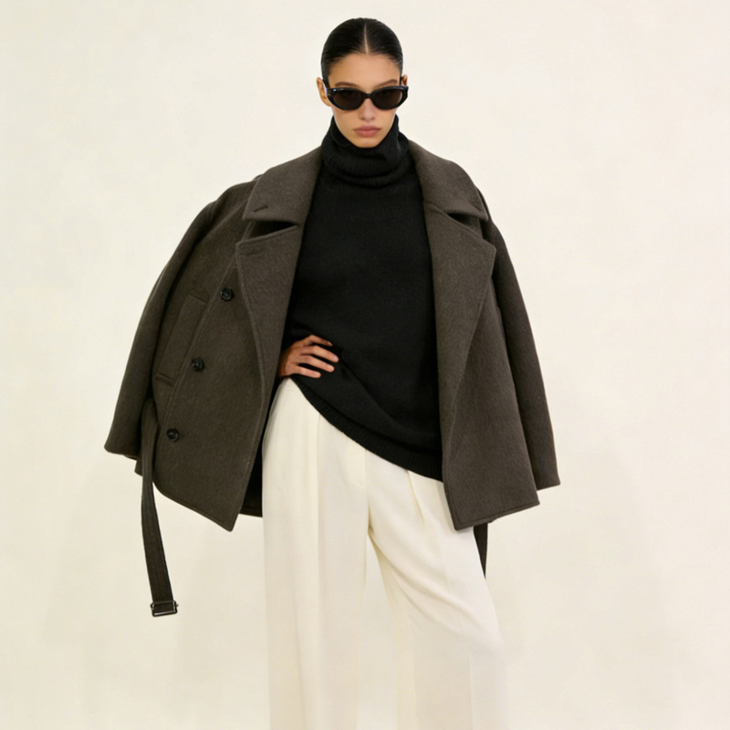 Kim Min-Hee Style Alpaca Wool Coat 2026 Autumn/Winter Oversized Korean Style Women's Sheep Wool Suli Coat for Petite Figures Kim Min-Hee Style Alpaca Wool Coat 2026 Autumn/Winter Oversized Korean Style Women's Sheep Wool Suli Coat for Petite Figures