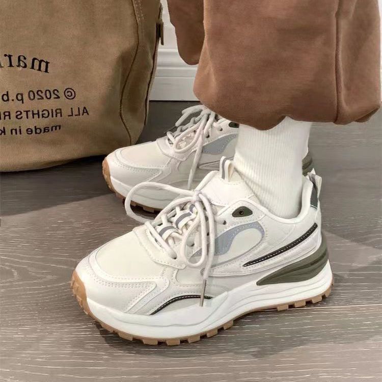 2024 otoño nuevo zapato de sol grueso alto para estudiantes nicho sensación de diseño de malla transpirable no sofoca zapatos deportivos