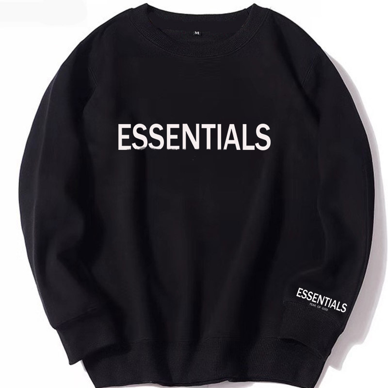 Fear of God Fog Essentials New Multi-Thread Round Neck Fleece-Lined Sweatshirt Trendy Brand Letter Soup Print Fo