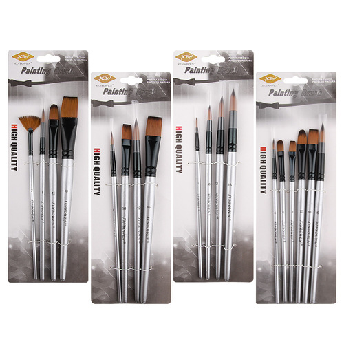 Special silver water chalk painting graffiti nylon brush for art students student diy acrylic pen oil paint brush wholesale