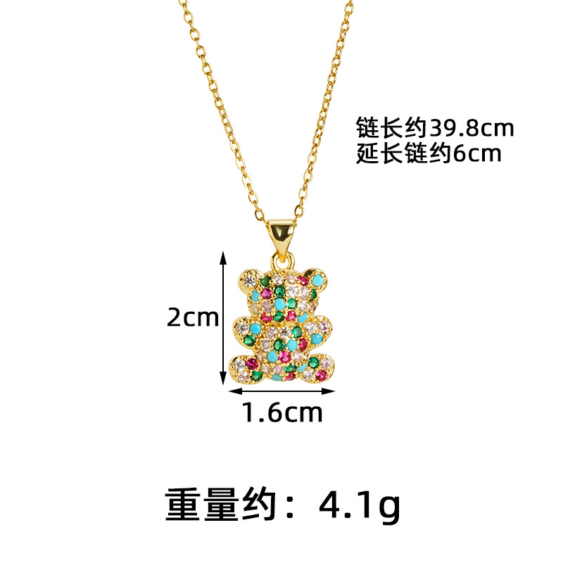 Transfronterizos Vietnam arenas collares de oro de estilo europeo y americano con diamantes osos pequeños set de pendientes femeninos no se desvanecen joyas