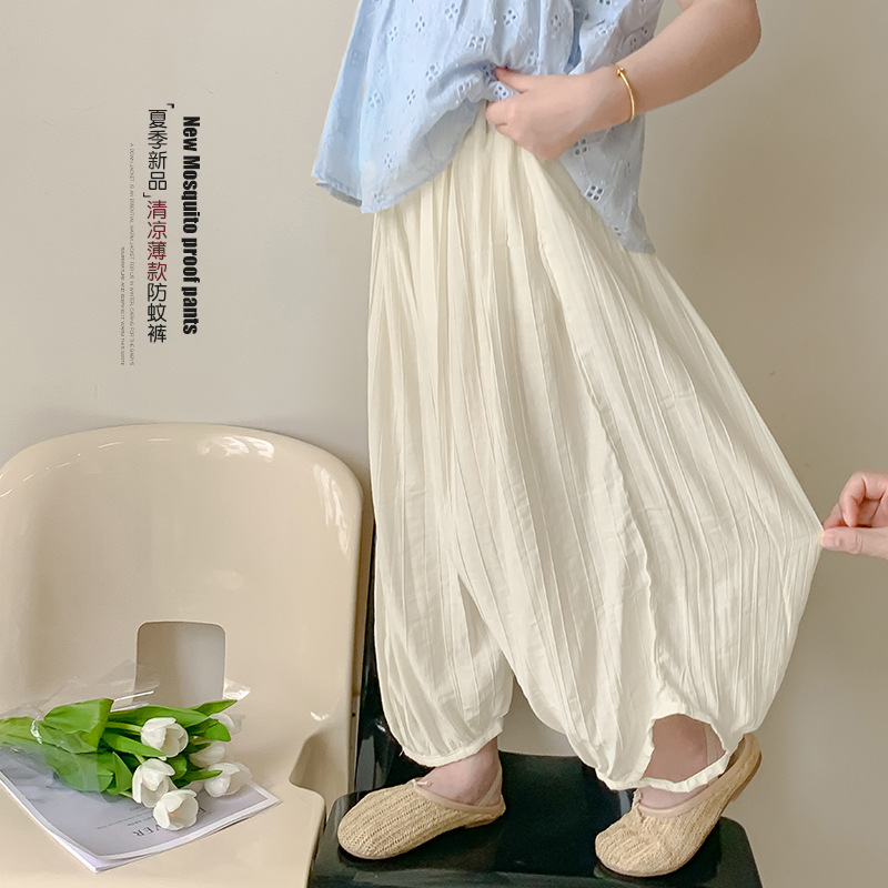 Girls' Summer Thin Anti-Mosquito Pants Children's Summer Drapey Long Pants 2026 New Loose Sports Casual Pants Trendy