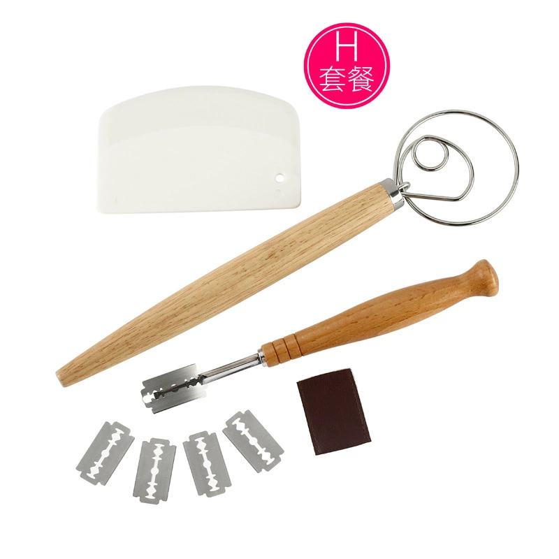 Bread Baking Tool Set, деревянные ручки с нержавеющей сталью и силикон, мульти-набор (8 вариантов)