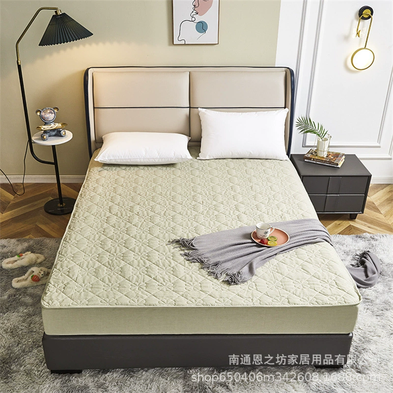 Хлопковая стеганая шапка-кровать, окрашенная из одной пряжи, промытый водой, хлопковое утолщенное нескользящее покрывало, наматрасник Simmons для оптовой продажи