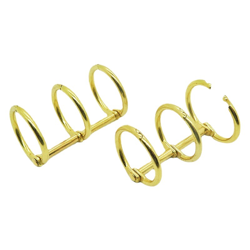 Suministro directo de oro de tres agujeros calendario anillo DIY móvil apertura cuaderno vinculante anillo 15-30mm receta clip de tres agujeros
