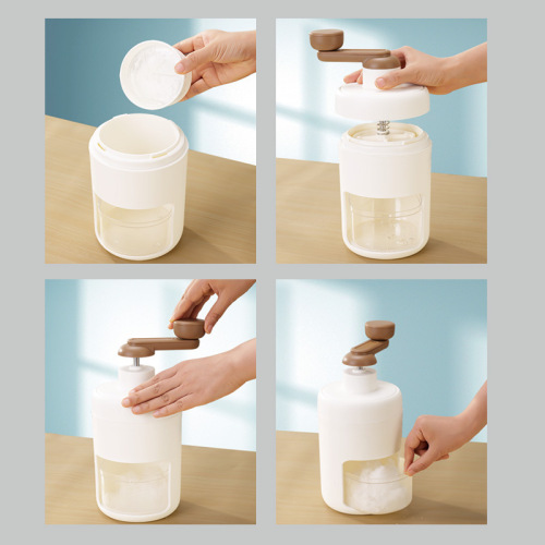 Household mini shaved ice machine, small manual ice crusher, hand-cranked smoothie, ice-breaking tool, continuous smoothie ice maker