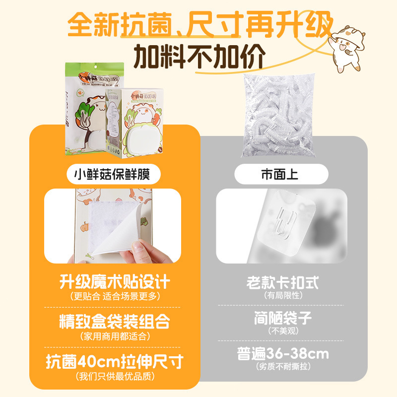 壁掛け引き出し式使い捨てラップカバー食品級専用残り物セット保存袋家庭用冷蔵庫カバー|undefined