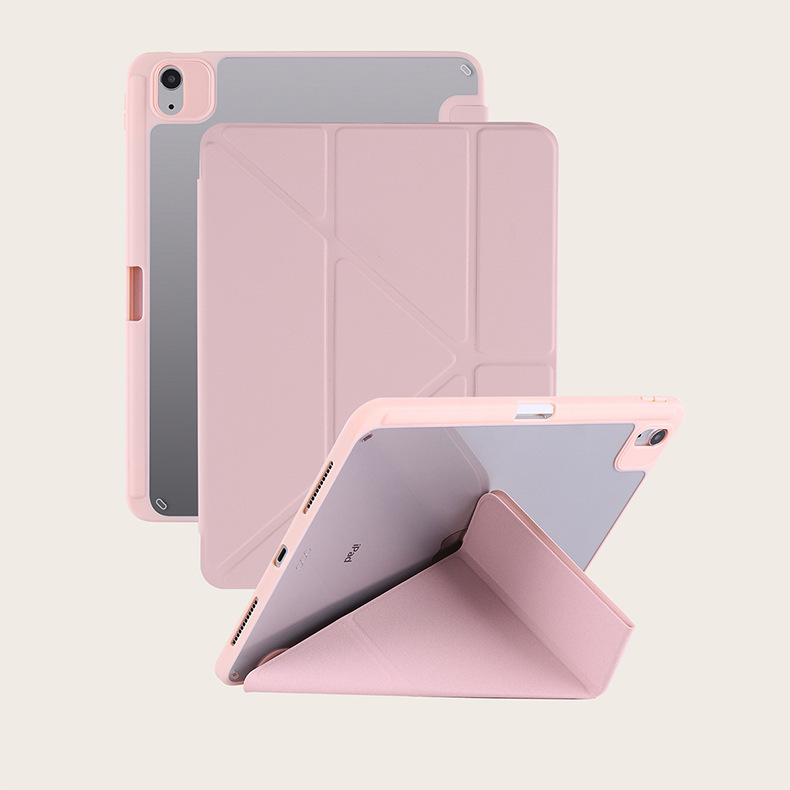 IPad保護カバー2025pad11アクリル三つ折りペン溝皮カバーpro13新型air5保護ケース|undefined