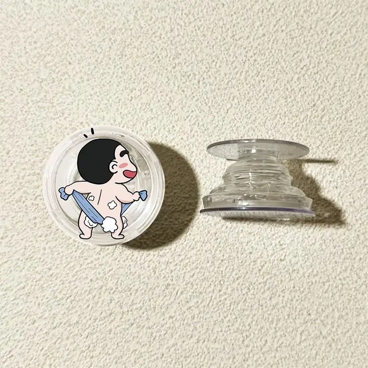 Crayón pequeño nuevo soporte de bolsa de aire redonda 360 ° rotatorio telescópico plegable soporte de teléfono móvil tipo de escritorio adhesivo