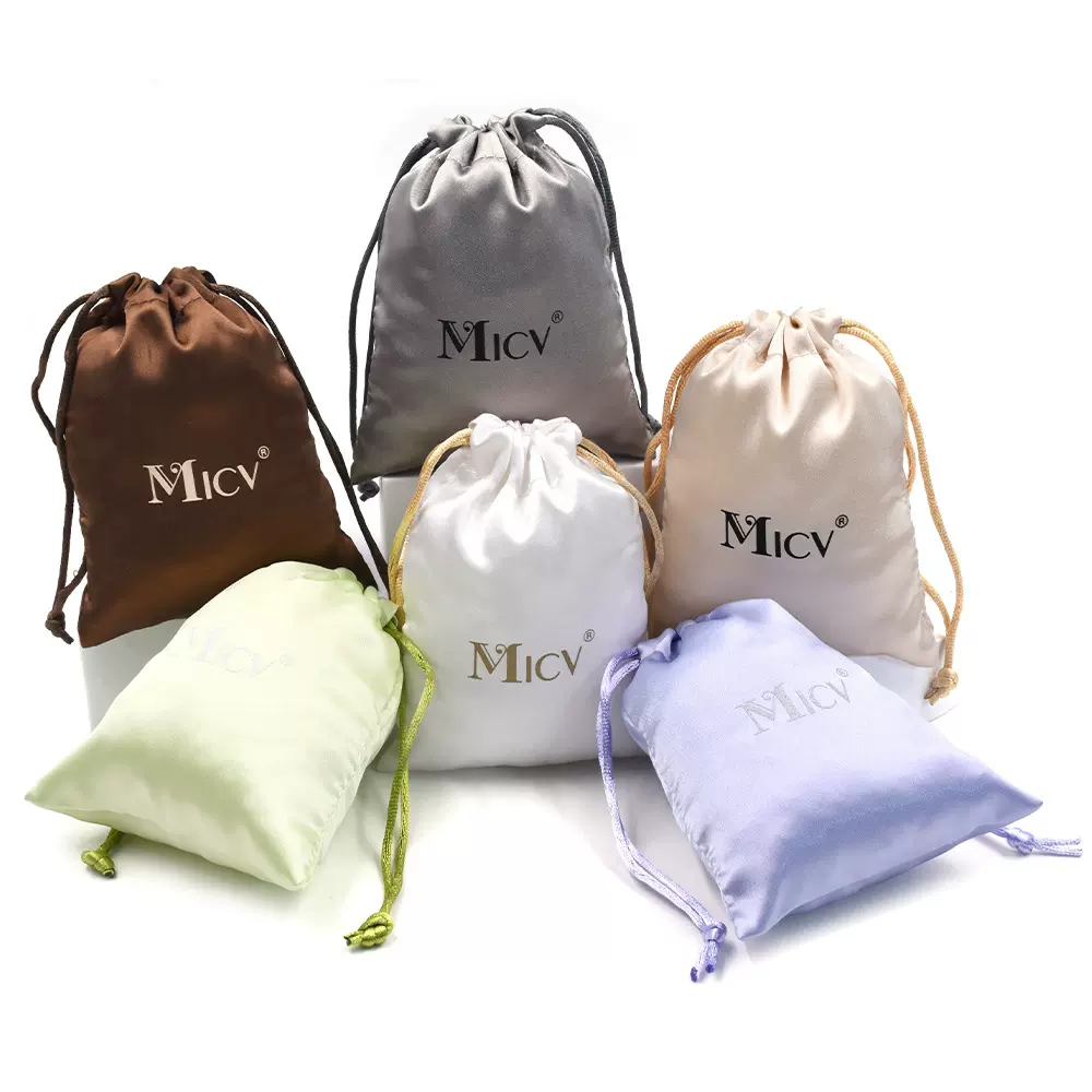 厂家直销高级感内衣收纳小饰品收纳丝绸缎面抽绳束口袋色丁袋定制