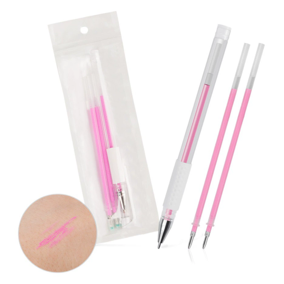 Набор из 3 маркеров для татуировок: белый, розовый, полуперманентный, для практики, оптом от производителя