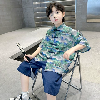 儿童装男童汉服夏装套装2026新款古风夏季唐装夏款中大童中国风潮