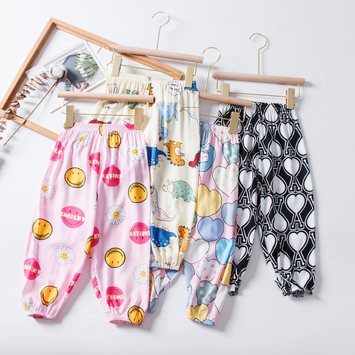 Children's anti-mosquito pants summer thin baby anti-mosquito pants casual trousers for boys and girls summer bloomers  new style