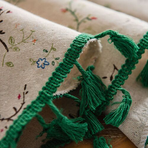 Yimanqiyun tablecloth floral print tablecloth cotton and linen round fabric small round table INS style
