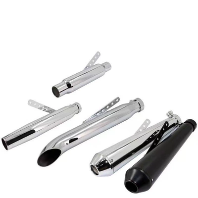 Modified Harley, Triumph, Scrambler, Guzzi, Harley Prince with mesh retro fish-head motorcycle exhaust pipe tailpipe