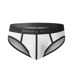 GTOPX MEN's Underwear with Drawstring Color-Block Striped U-Shape Pouch Cotton Single Layer Triangle Panties - One Piece Dropshipping
