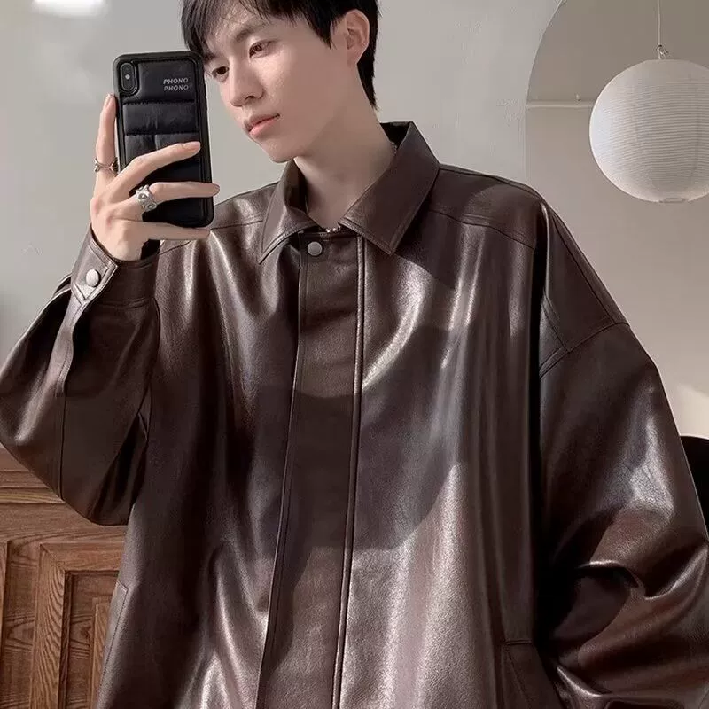 Осенняя демисезонная куртка из полиуретана, размер oversize