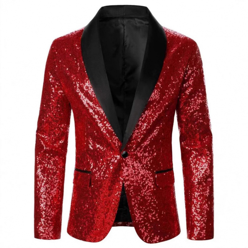 boy 2025 New Foreign Trade Cross-Border Men's Casual Dance Sequin Jacket European And American Nightclub Performance Suit_voghion.com