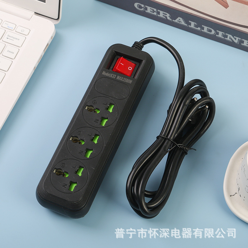 Exportación de enchufe doméstico multifuncional estándar británico estándar europeo estándar americano inserción de fila porosa Yiwu Pingxiang exportación con interruptor de cable