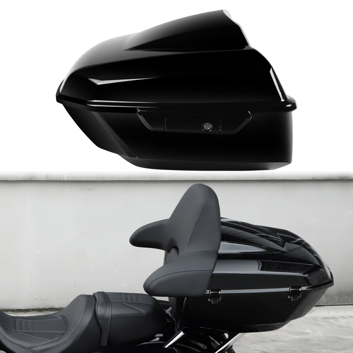 Suitable for Harley-Davidson Street Glide, Road Glide, and CVO models; aftermarket rear luggage rack and storage box for Street Glide and Road Glide models, 24-26 inches