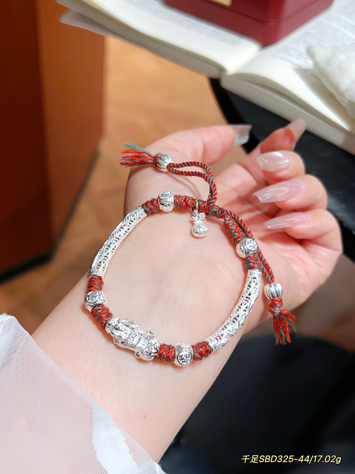 999 pulsera de alambre de plata de pie pulsera tejida de hilo arcoíris de bricolaje año de nacimiento cuerda de mano de plata rota para novia regalo de madre