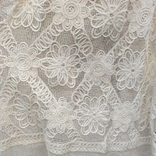 爆款现货方格棉线绣花镂空面料 股绳绣花时尚服饰镂空绣花面料