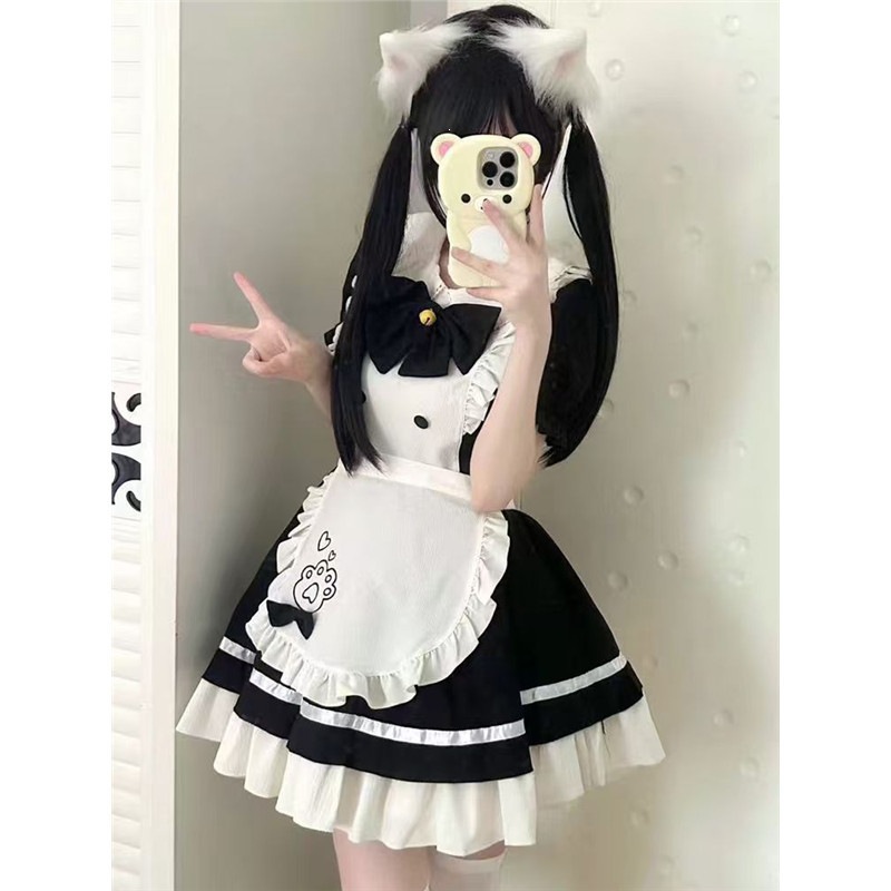 猫咪餐厅女仆装洛丽塔百搭可爱萌妹蓝粉cosplay日常Lolita连衣裙