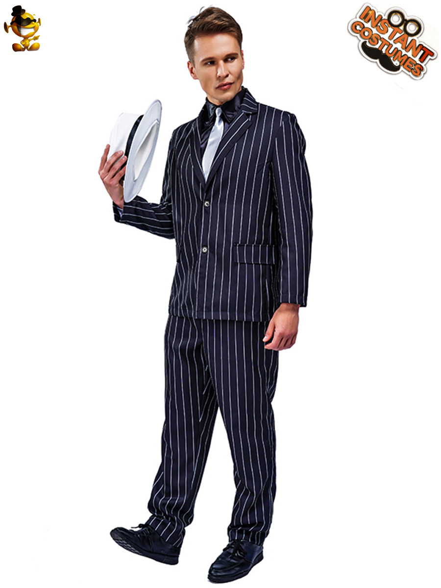 Grande gángster traje de los hombres Cosplay traje de Halloween ropa de fiesta de disfraces traje de rendimiento traje de la etapa