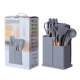 Silicone kitchenware suit 19-piece knife set suit storage tube straw color suit knife holder storage rack