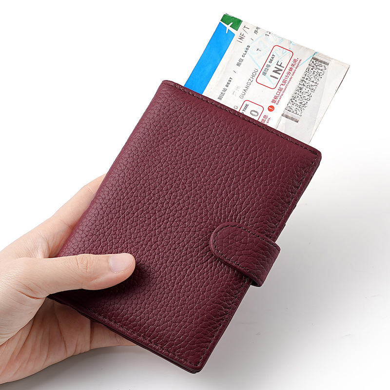 新しい盗難防止 RFID パスポートバッグ男性と女性のための多機能財布チケットホルダーパスポートホルダードキュメントカードホルダー本革|undefined