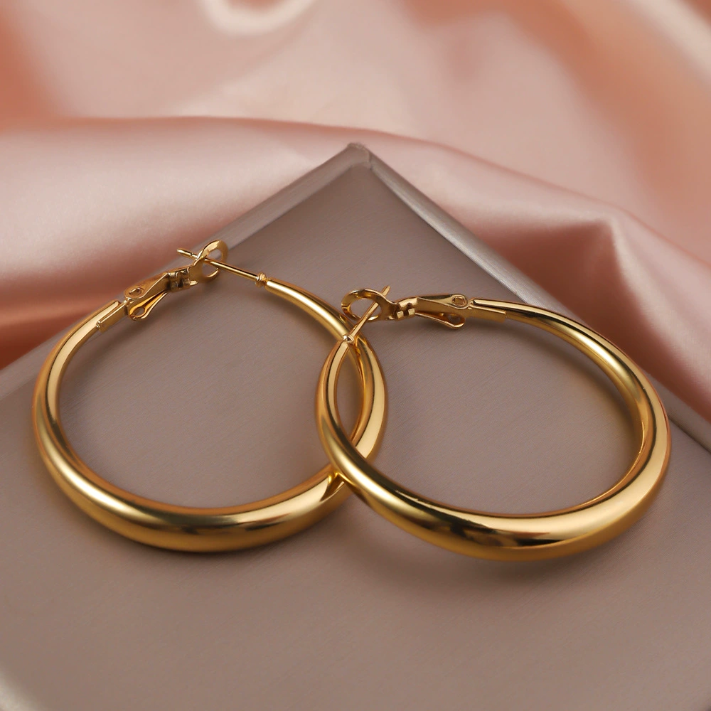 Earrings stainless steel, accessory, 18 carat, light luxury style