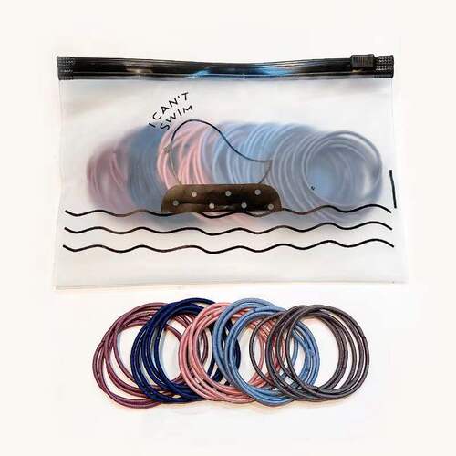 Korean style simple rubber band hair rope for girls to tie their hair with high elasticity mixed color hair accessories zipper bag hair band for girls