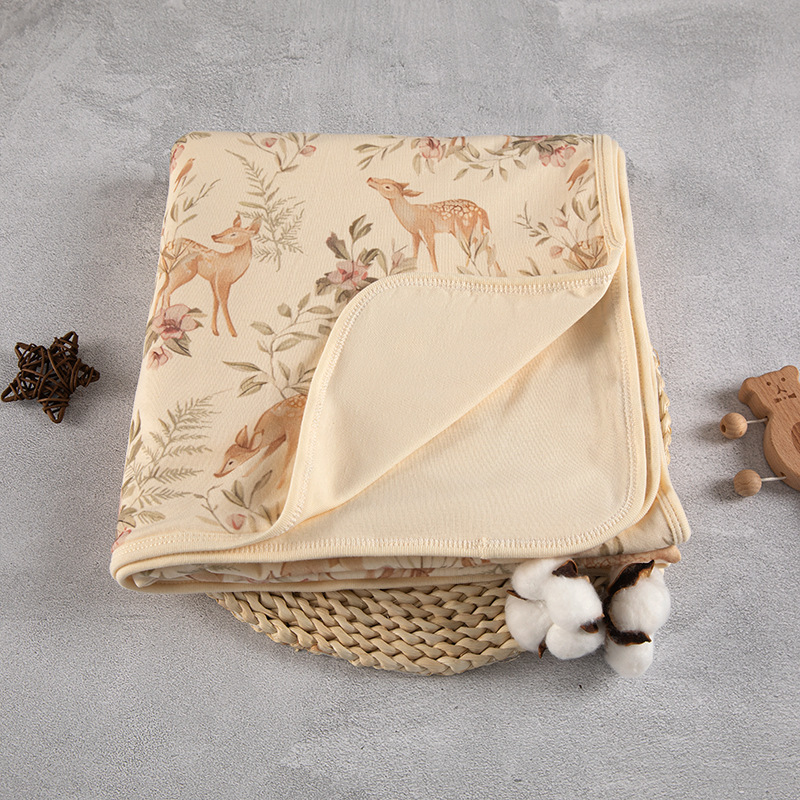 Estilo nórdico bebé edredón de doble capa engrosada toalla 120*120cm primavera y otoño cálido manta de algodón puro 2023 Nuevo