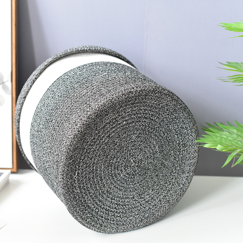 Cestas de tejido de color grande redonda con cubierta para la ropa para el hogar juguetes barril de almacenamiento de ropa de tienda de olla caliente