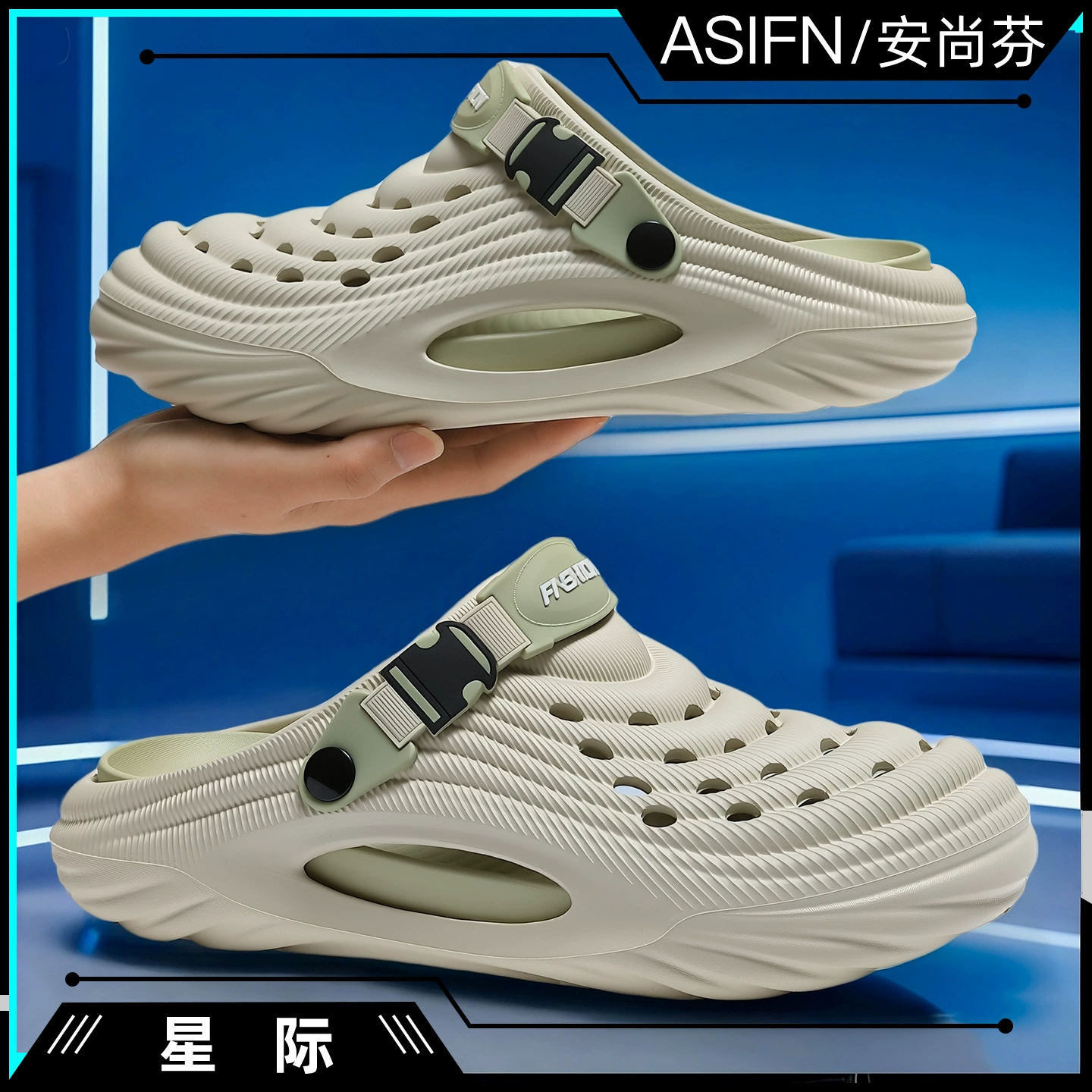 Мужские тапочки из ЭВА, для дома и вождения на открытом воздухе, пляжная обувь двойного назначения, летние сандалии с закрытым носком, нескользящие сабо, оптовая продажа