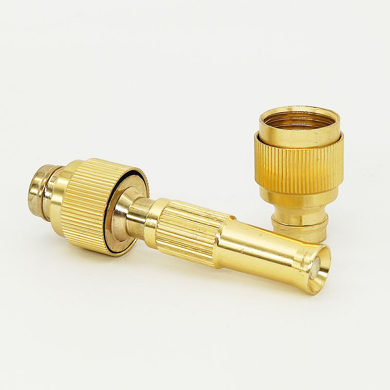 铝合金4分喷枪接头高压水软管增压直喷头镀铜可调节浇花灌溉水E18