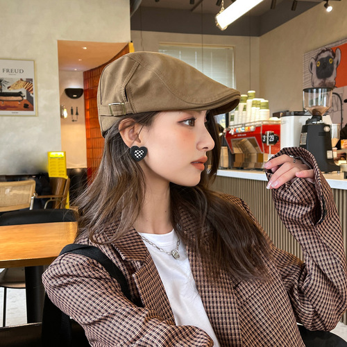 Anti-mounted beret girl summer Japanese duckbill cap retro forward cap for men spring thin version painter autumn newsboy
