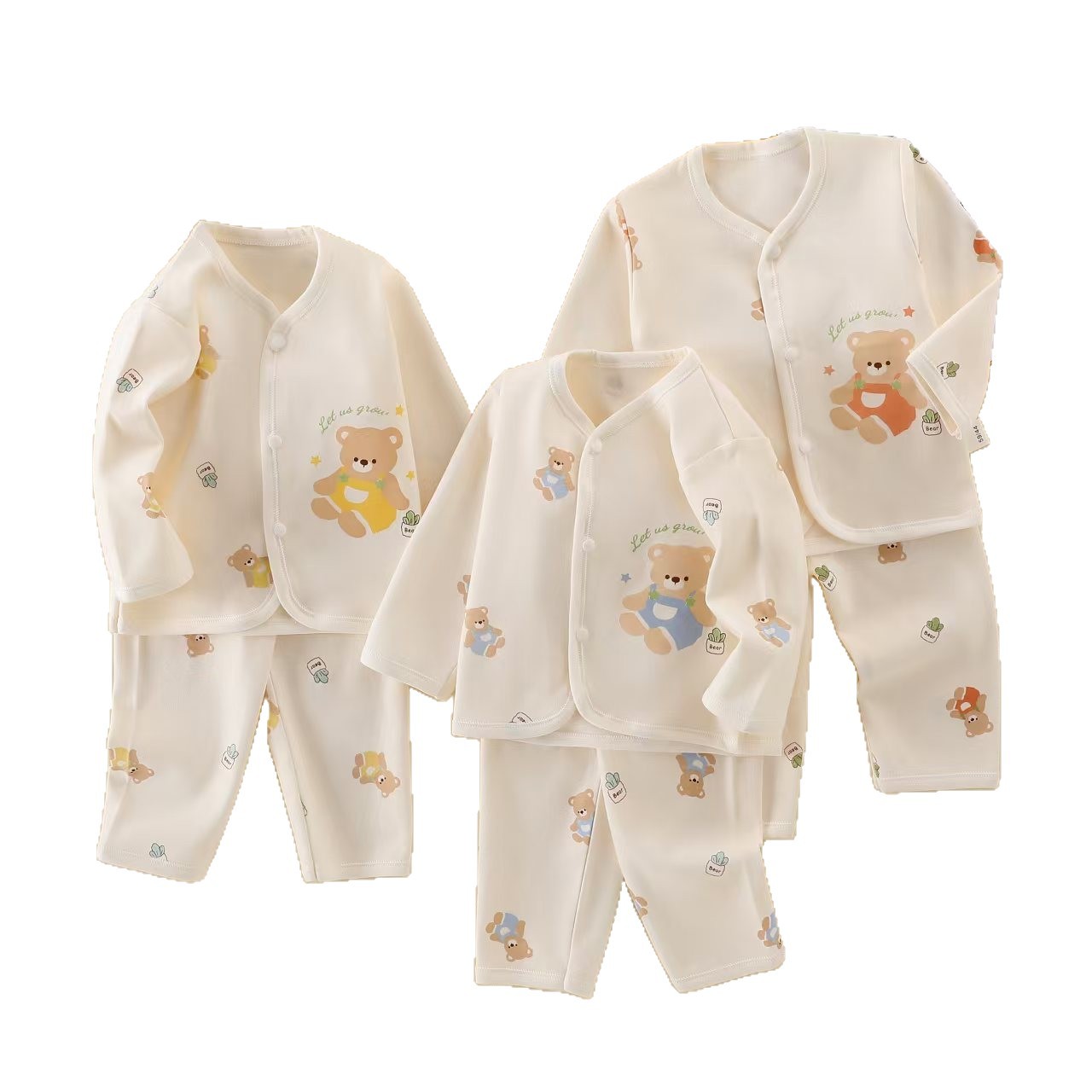 Baby set de algodón de cuello redondo ropa interior set de ropa interior set de ropa de bebé dos regalos
